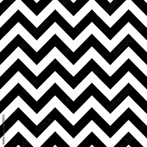 seamless pattern of classic black and white chevron design, Generative AI