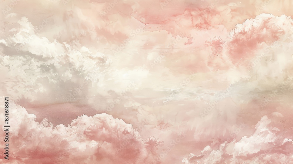 Abstract Watercolor Background with Clouds in Pink, Beige and White. Abstract Watercolor Background with Clouds in Pink, Beige and White.