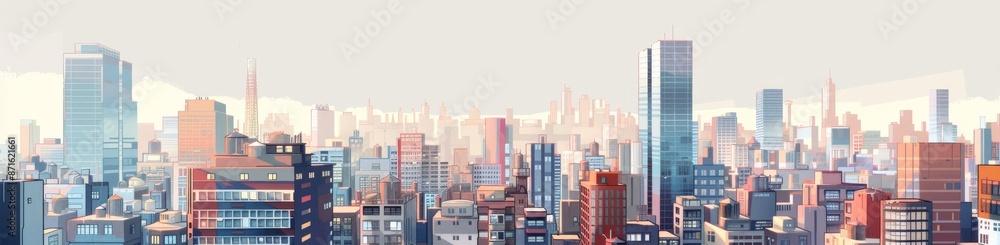 Fototapeta premium a beautiful cityscape on a white background