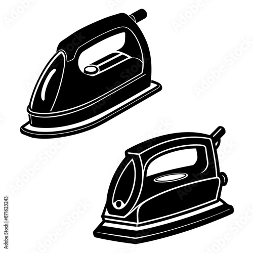 clothes-iron-machine--silhouette