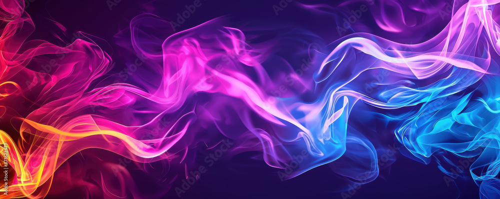 Fototapeta premium A colorful flame with a purple and blue tail