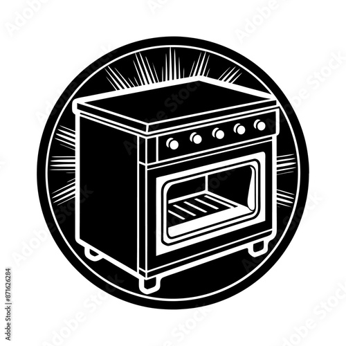 Oven silhouette vector