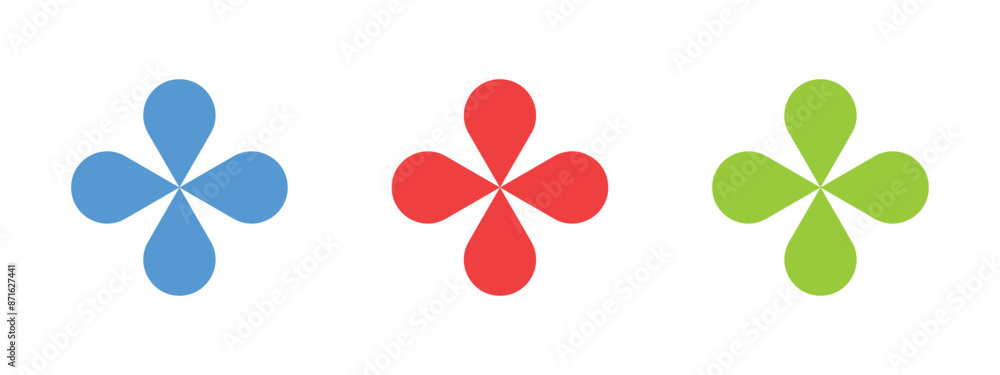 Graphic flat aesthetic geometric shape flower icon set for design and website Graphic flat aesthetic geometric shape flower icon set for design and website