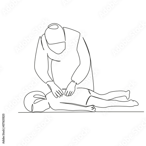 doctor massages baby