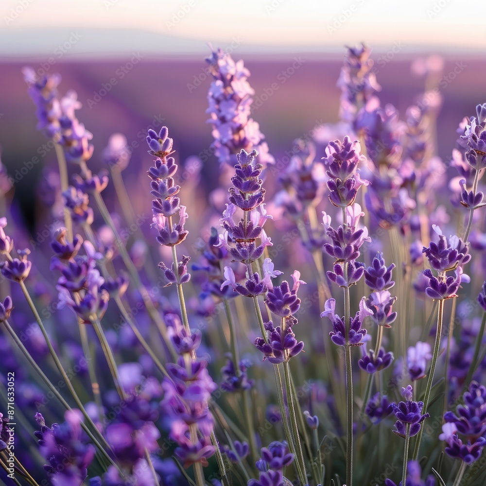 Blooming Lavender Field in Spring Blooming Lavender Field in Spring