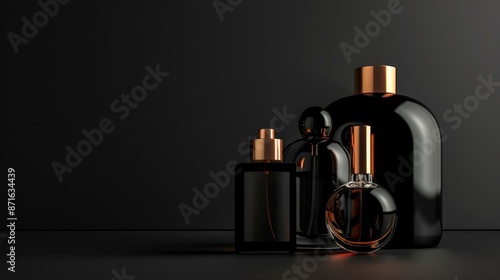 Wallpaper Mural Sleek online Black Friday marketing poster with a modern, balanced composition and realistic perfume bottle designs in graphic style on a black background Torontodigital.ca