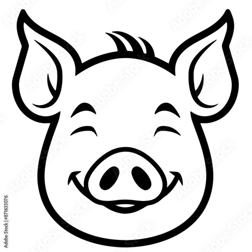 Pig Head SVG vector transparent background PNG clipart