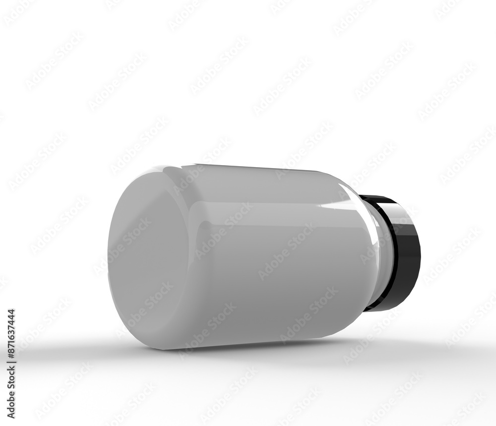 White Plastic pills bottle mockup with black lid White Plastic pills bottle mockup with black lid