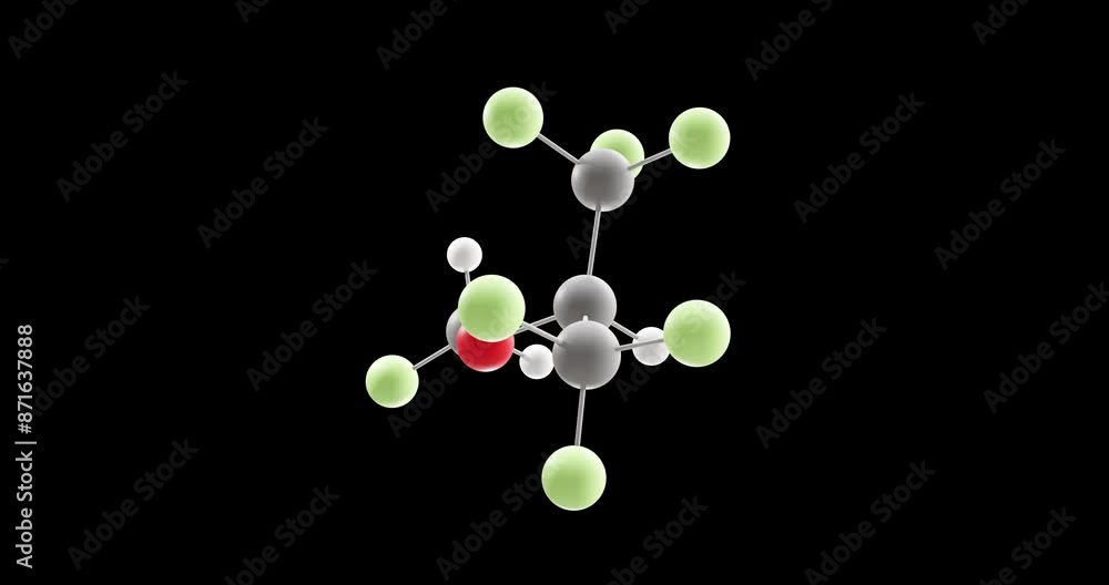 Sevoflurane molecule, rotating 3D model of sevorane, looped video on a black background Sevoflurane molecule, rotating 3D model of sevorane, looped video on a black background