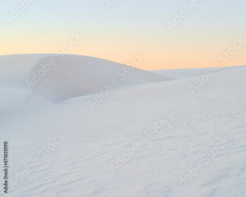 Unusual natural landscapes in White Sands Dunes in New Mexico, USA photo