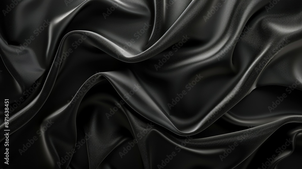 Abstract black backdrop with a smooth surface, perfect for artistic and creative visuals Abstract black backdrop with a smooth surface, perfect for artistic and creative visuals