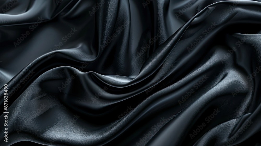 Fototapeta premium Abstract black background with a smooth texture, creating a sleek and modern aesthetic