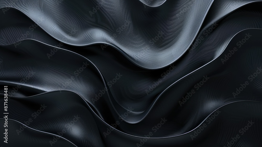 Abstract black background with a smooth texture, creating a sleek and modern aesthetic Abstract black background with a smooth texture, creating a sleek and modern aesthetic