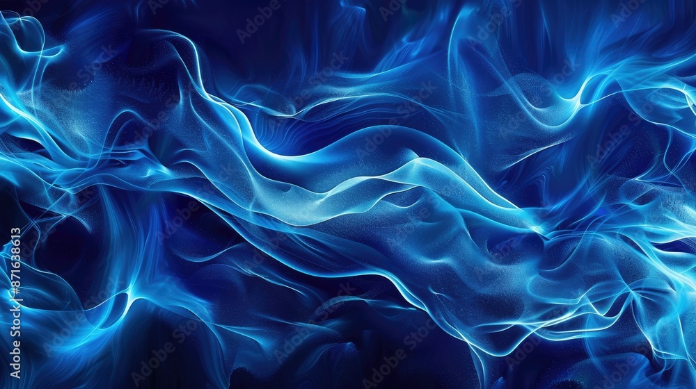Abstract blue neon background with soft waves, ideal for stylish and modern digital artwork Abstract blue neon background with soft waves, ideal for stylish and modern digital artwork