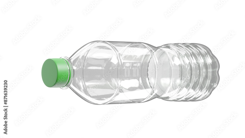 A bottle of water, the idea is to recycle plastic bottles, think green, 3d render A bottle of water, the idea is to recycle plastic bottles, think green, 3d render