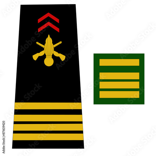 Galon de l'armée de terre française: Officier. Officier supérieur. Commandant