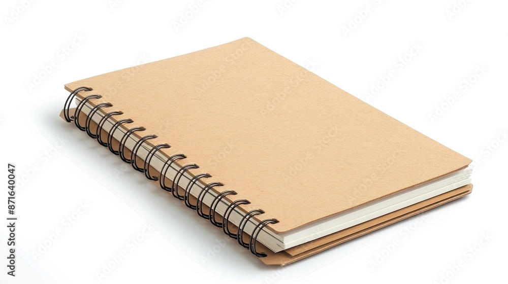 Blank closed spiral notepad, isolated on white, realistic mockup Blank closed spiral notepad, isolated on white, realistic mockup