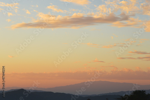 Beautiful mountain landscape with mountains view on sunset time, Thailand 