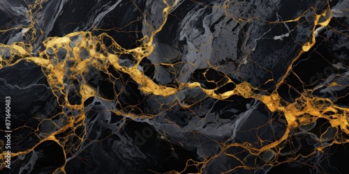 Black Marble with Golden Veins © Nice Seven