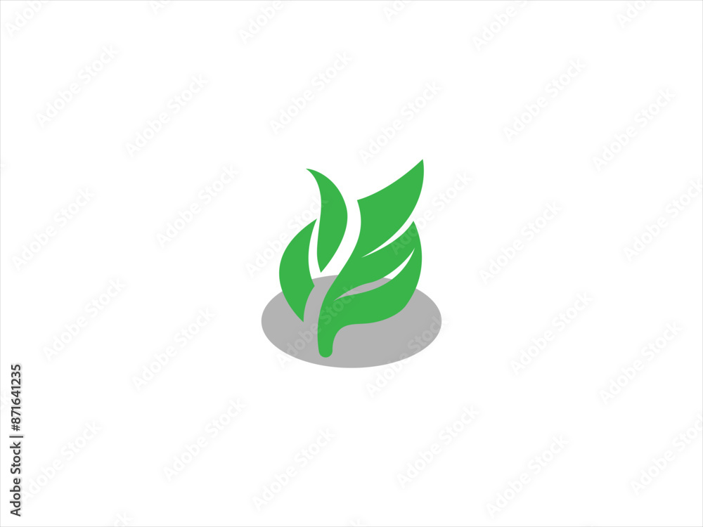 The logo features a simple yet elegant leaf as the central element. The logo features a simple yet elegant leaf as the central element.
