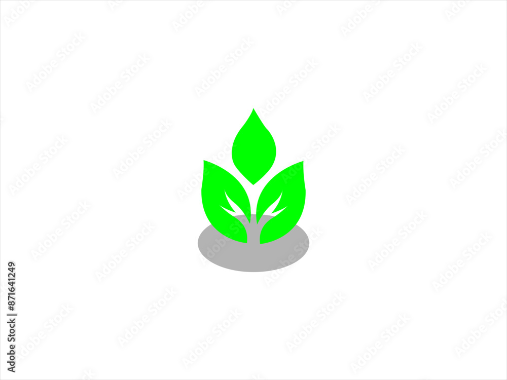 The logo features a simple yet elegant leaf as the central element. The logo features a simple yet elegant leaf as the central element.