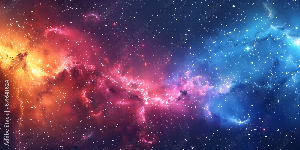 Fototapeta premium Captivating Neon Galaxies and Glowing Cosmos Expansive Sci Fi Space Visualization
