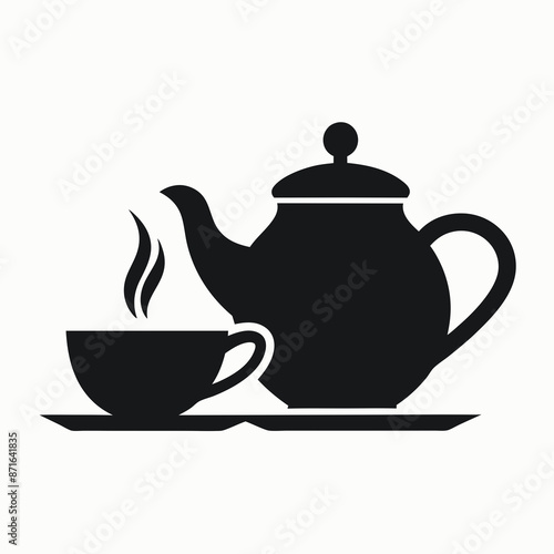 
     Tea house logo vector illustration.
