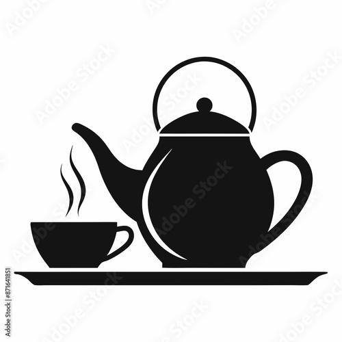 
     Tea house logo vector illustration.
