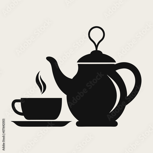 
     Tea house logo vector illustration.
