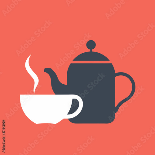 
     Tea house logo vector illustration.
