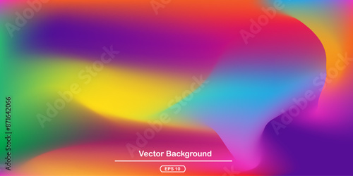 colorful gradient mesh background. Modern bright rainbow colors. Easy editable soft colored vector banner template.