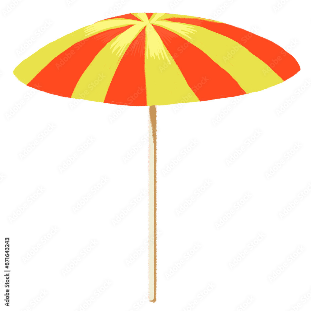 Beach umbrella sticker png in summer vacation theme Beach umbrella sticker png in summer vacation theme