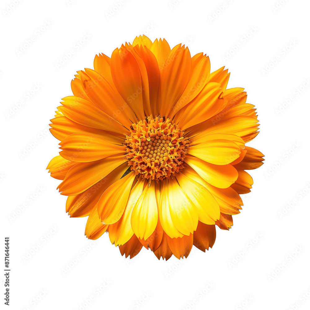 Beautiful calendula flower flat lay, top view Beautiful calendula flower flat lay, top view