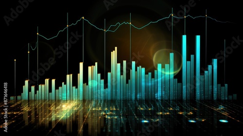 investment financial data profit on growth money diagram background