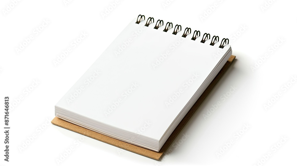Isolated mockup of a blank closed spiral notepad on white background Isolated mockup of a blank closed spiral notepad on white background