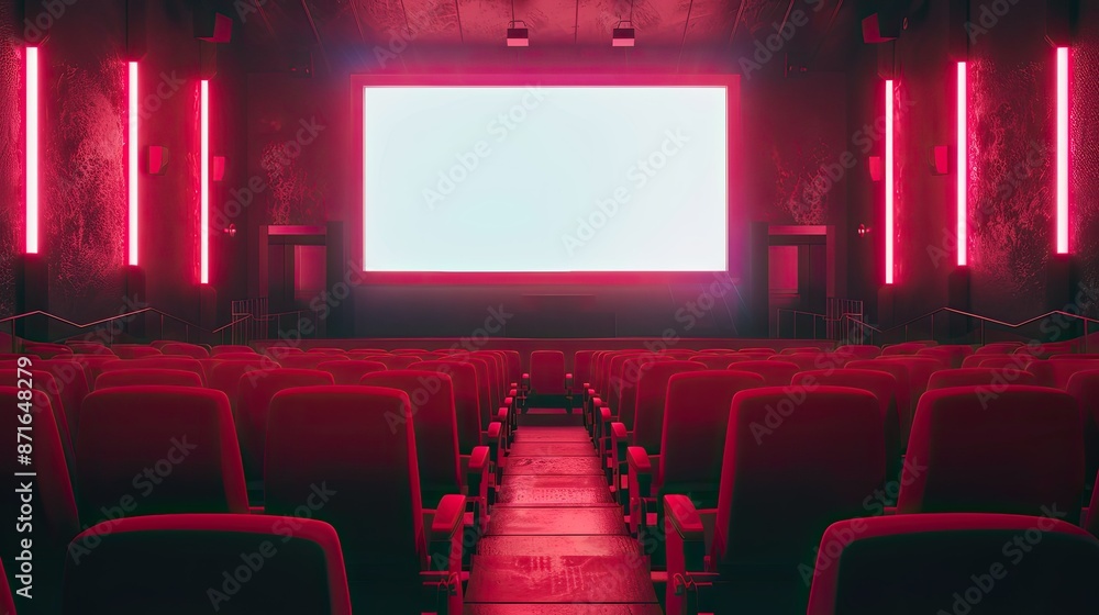 Obraz premium Mockup of a billboard on a movie theater, perfect for film promotions