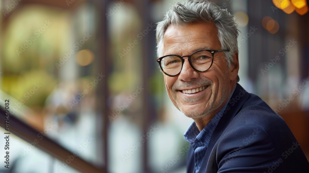 Positive older professional manager with a confident smile, representing leadership and success Positive older professional manager with a confident smile, representing leadership and success