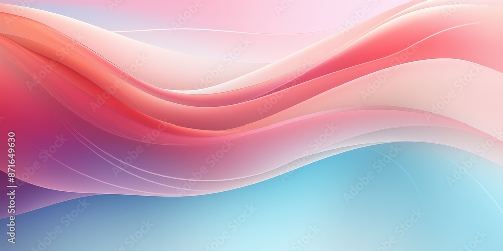 Fototapeta premium Abstract Waves with Pink and Blue Hues