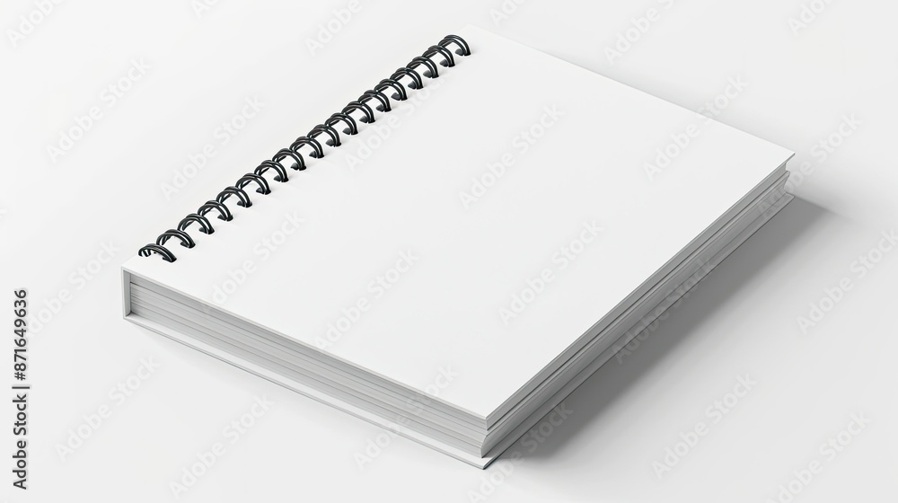 Realistic closed spiral notepad, blank mockup isolated on white background Realistic closed spiral notepad, blank mockup isolated on white background