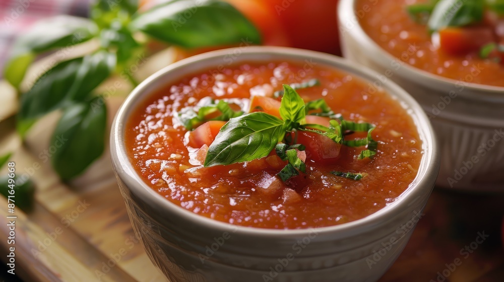Chilled tomato gazpacho with basil Chilled tomato gazpacho with basil