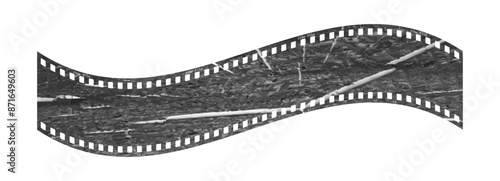 35mm vintage film strip in 3d vector design with on white background. Black film reel symbol illustration to use in photography, television, cinema, travel, photo frame. 