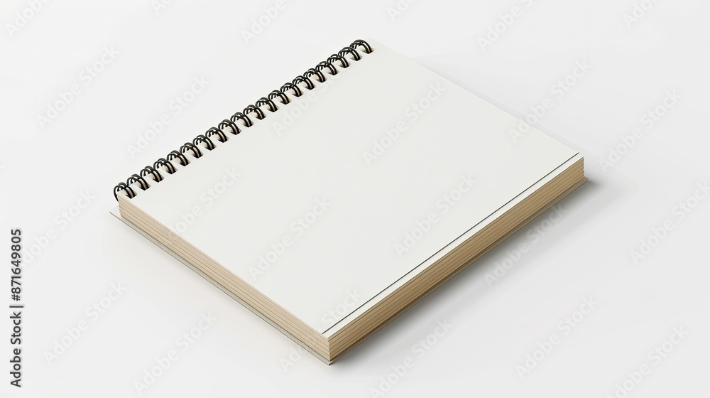 Realistic closed spiral notepad mockup, isolated against white background Realistic closed spiral notepad mockup, isolated against white background