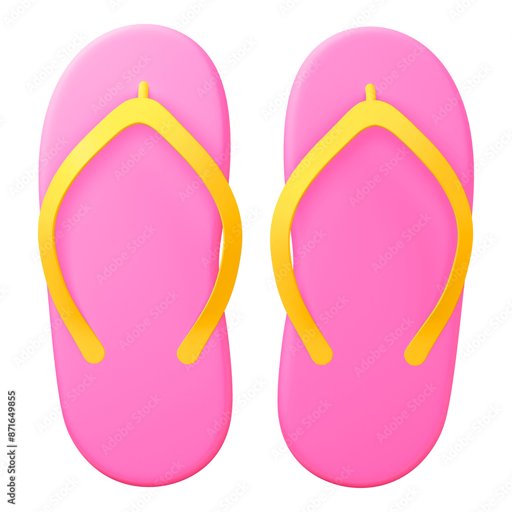 Flip flop png sticker, shoes 3D cartoon transparent background Flip flop png sticker, shoes 3D cartoon transparent background