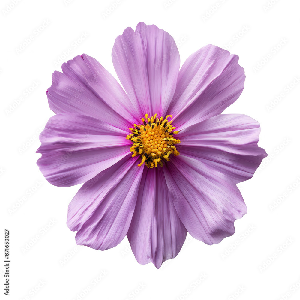 Beautiful cosmos flower flat lay, top view with vibrant colors Beautiful cosmos flower flat lay, top view with vibrant colors