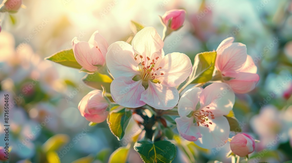 Obraz premium Apple blossoms in spring garden
