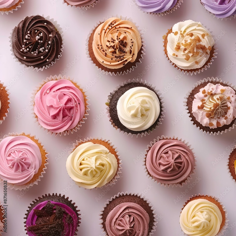 Many yummy cupcakes on white background Many yummy cupcakes on white background