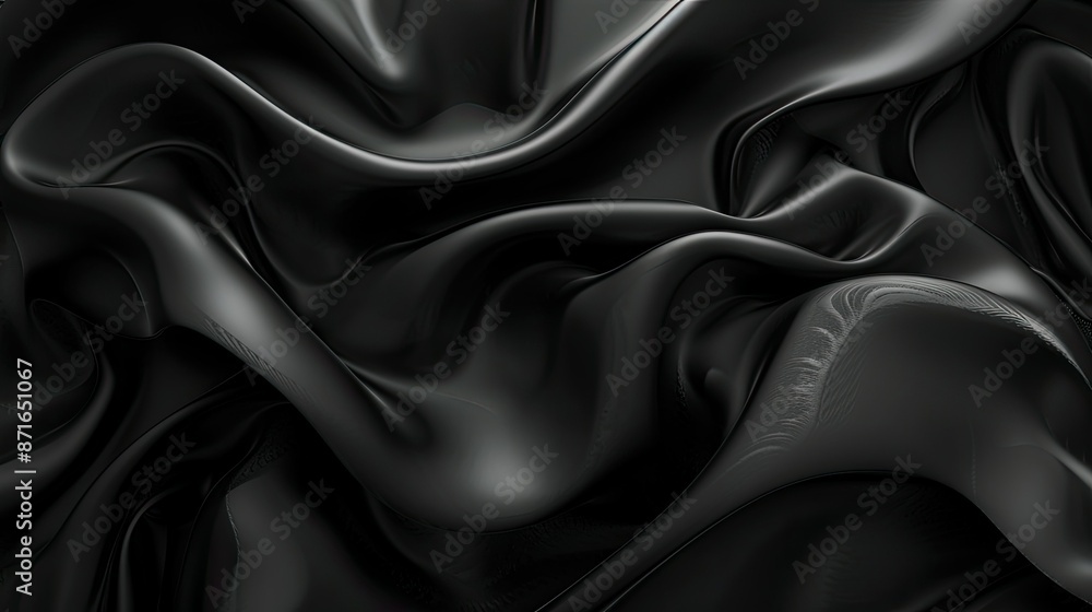 Fototapeta premium Smooth black abstract texture, providing a minimalist and versatile background for visuals