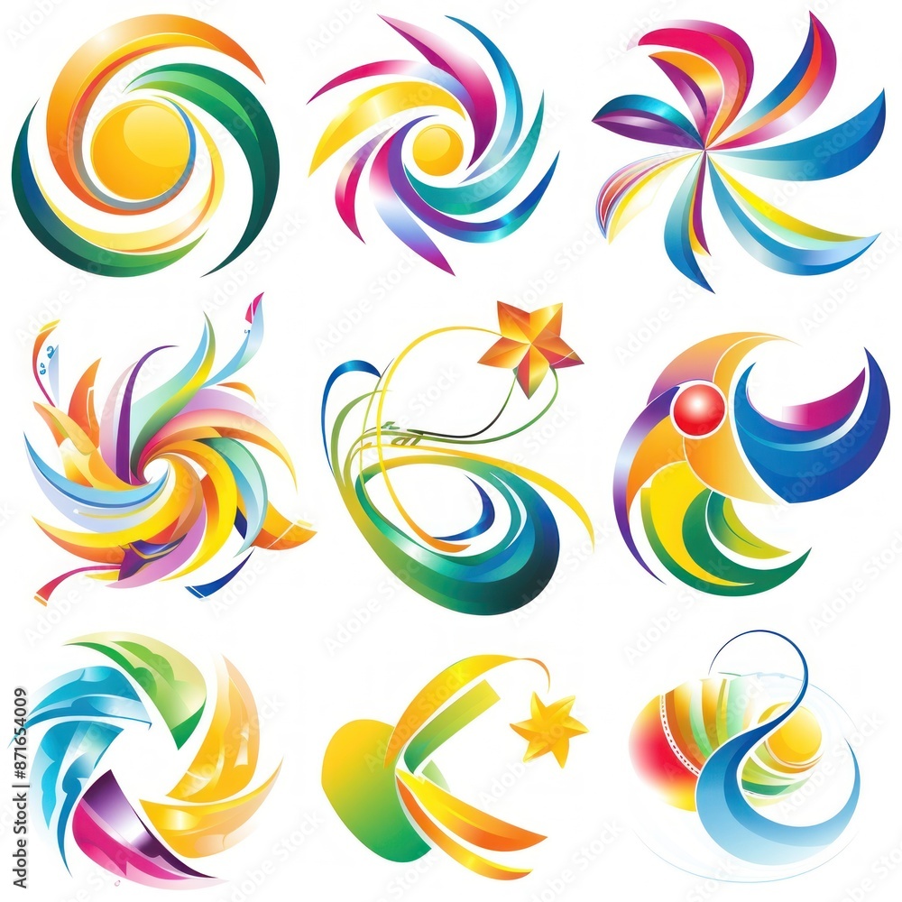 Obraz premium Abstract Colorful Logo Design Elements