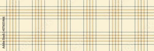 Tape check plaid texture, multicolor fabric seamless pattern. Suite textile vector background tartan in papaya whip and orange colors.