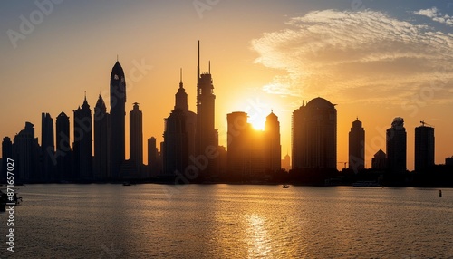 City skyline silhouettes